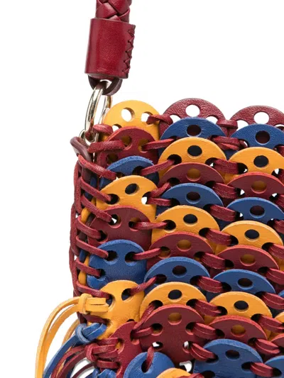 Rabanne Leather Fringe Shoulder Bag With Braided Handle