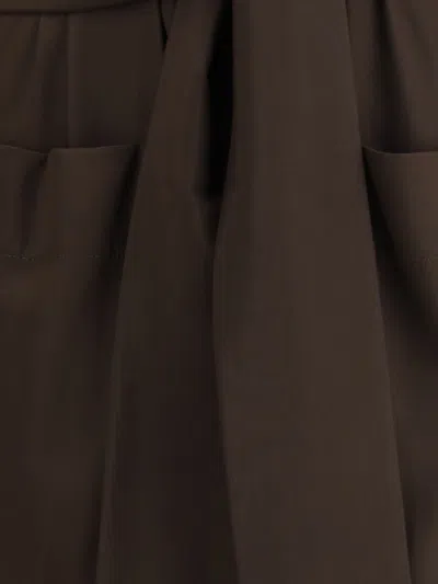 Ella Brown Silk Casual Dress In Brown