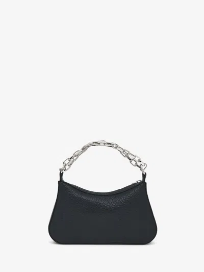 Alexander Mcqueen Mini Cross Bar Purse In Black