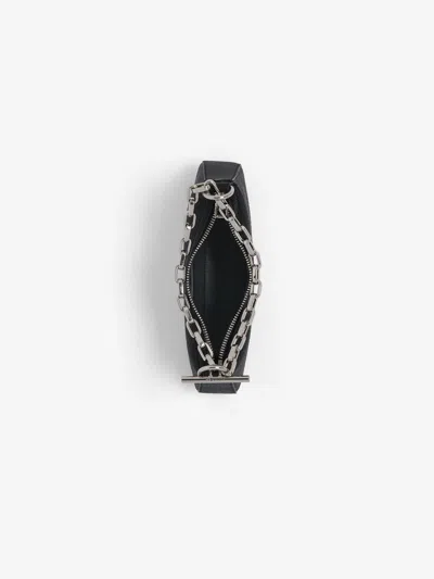 Alexander Mcqueen Mini Cross Bar Purse In Black