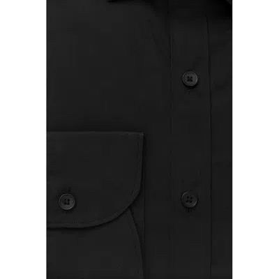 Bagutta Black Cotton Men Shirt With French Men's Collar In Black
