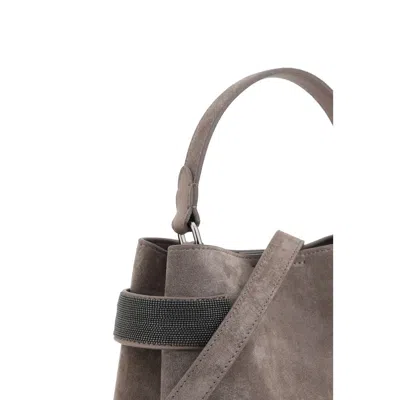 Brunello Cucinelli Women Leather Handbag In Brown
