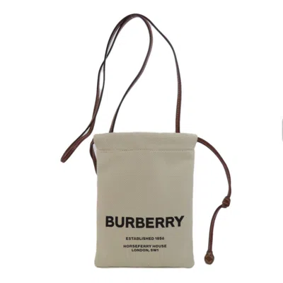 Pre-owned Burberry Beige Canvas Pochette Shoulder Bag () In Sand