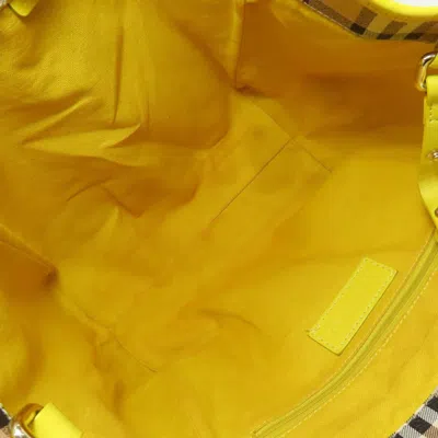 Pre-owned Burberry Brown Yellow Pvc Tote Bag ()
