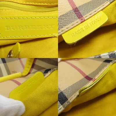 Pre-owned Burberry Brown Yellow Pvc Tote Bag ()