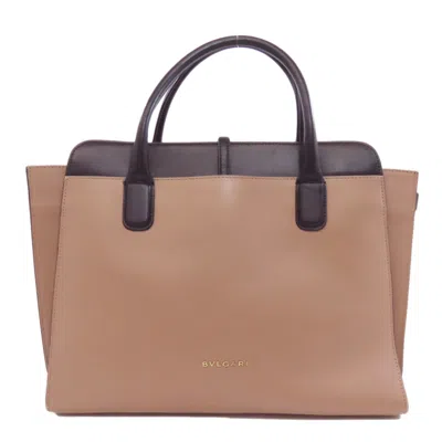 Pre-owned Bvlgari Beige Leather Tote Bag () In Sand