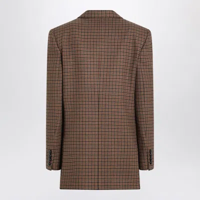 Chloé Brown/black Houndstooth Double-breasted Jacket In Brown