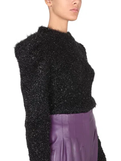 Alberta Ferretti Textured Jersey Top With Structured Silhouette In Animal Print