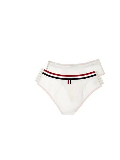 Thom Browne Color-block Briefs With Elastic Waistband And Sheer Panels In Neutral