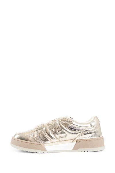 Fendi Match Leather Sneaker In Gold