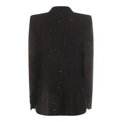 Tom Ford Single-breasted Wool Blend Crepe Jacket With Sequins In Black