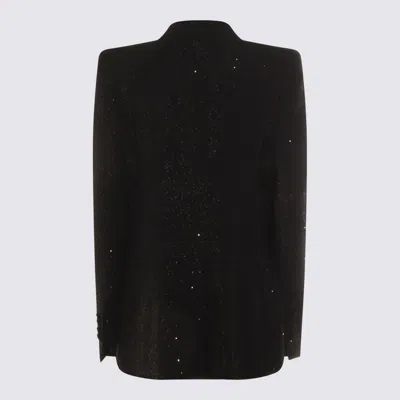 Tom Ford Single-breasted Wool Blend Crepe Jacket With Sequins In Black