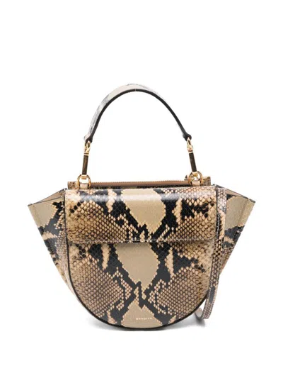 Wandler Hortensia Mini Bag In Beige Python In Animal Print