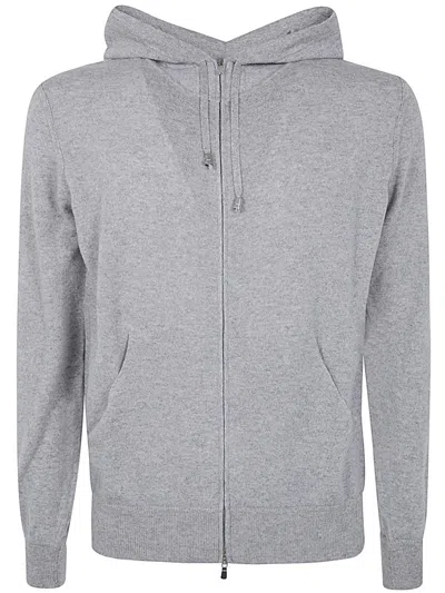 Filippo De Laurentiis Long Sleeves Cashmere Wool Full Zip Hoodie Clothing In Gray