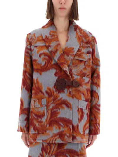 Etro Stylish Jacket With Bold Pattern And Pockets In Multi