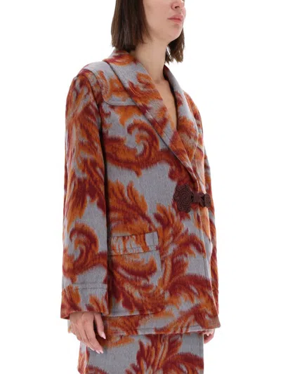 Etro Stylish Jacket With Bold Pattern And Pockets In Multi