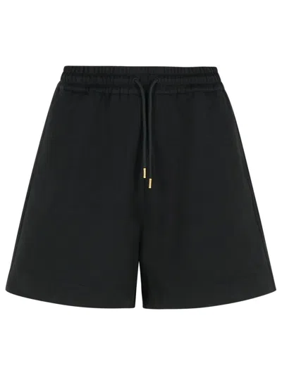 Moncler Black Cotton Shorts In Black