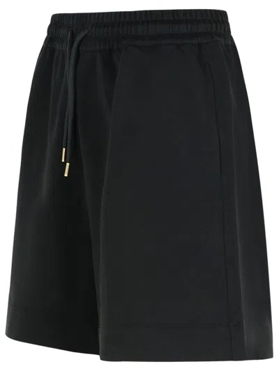 Moncler Black Cotton Shorts In Black