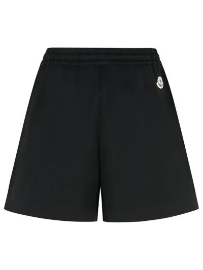 Moncler Black Cotton Shorts In Black