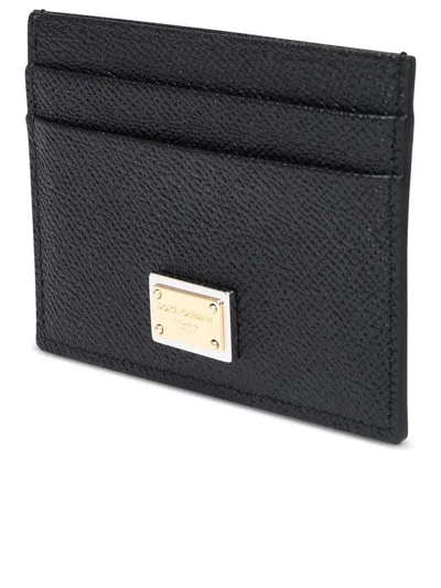 Dolce & Gabbana Black Leather Card Holder In Black