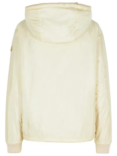 Moncler Reversible Jacket In Cream Cotton Blend In Neutral