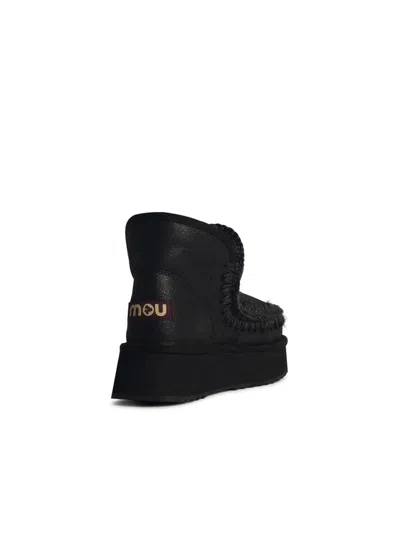 Mou Eskimo 'platform' In Black Leather Blend In Black