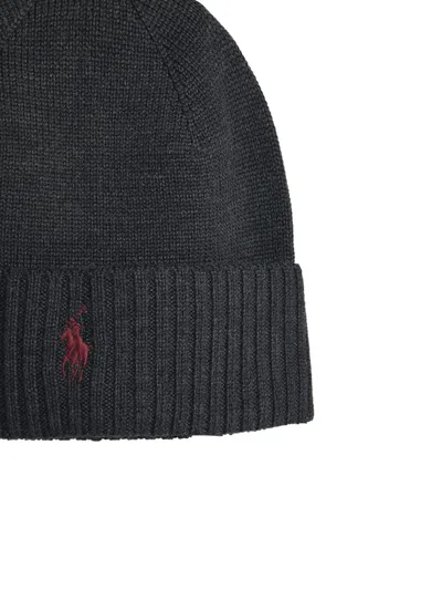 Polo Ralph Lauren Wool Beanie Hats Grey In Black