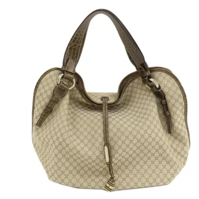 Pre-owned Celine Macadam Beige Canvas Tote Bag () In Sand