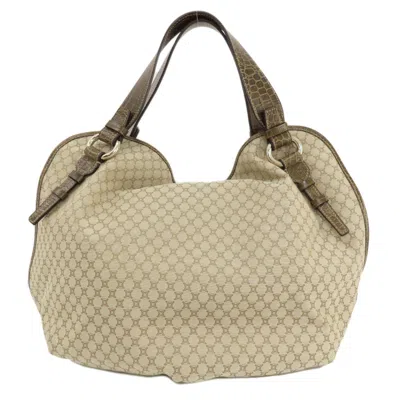 Pre-owned Celine Macadam Beige Canvas Tote Bag () In Sand