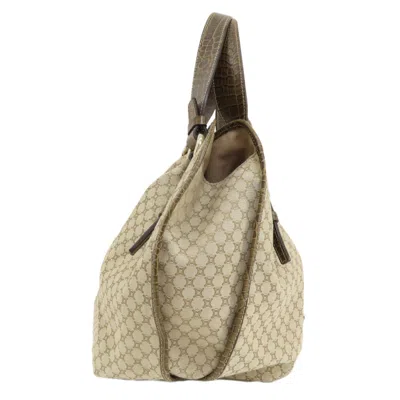 Pre-owned Celine Macadam Beige Canvas Tote Bag () In Sand