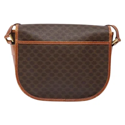 Pre-owned Celine Céline Macadam Brown,gold Canvas Shoulder Bag () In Multi