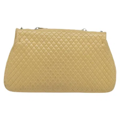 Pre-owned Chanel Bubble Quilt Beige Leather Shoulder Bag () In Sand