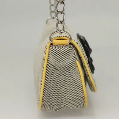 Pre-owned Chanel Camellia Grey Canvas Clutch Bag () In Gray