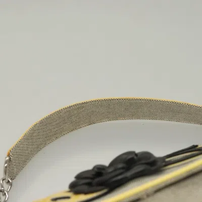 Pre-owned Chanel Camellia Grey Canvas Clutch Bag () In Gray