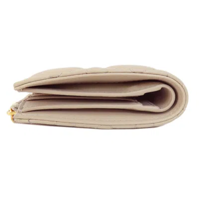 Pre-owned Dior Christian  Beige Leather Wallet (bi-fold) () In Sand