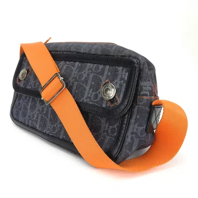 Pre-owned Dior Christian  Navy Orange Denim Leather Shoulder Bag ()
