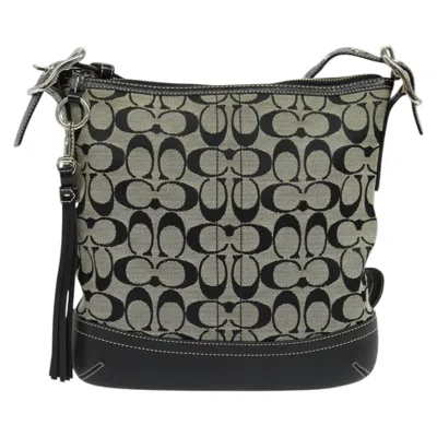 Pre-owned Coach Gray Canvas Shoulder Bag ()