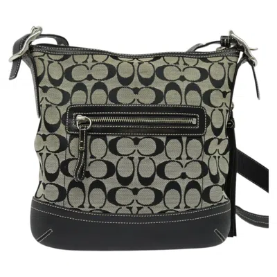 Pre-owned Coach Gray Canvas Shoulder Bag ()