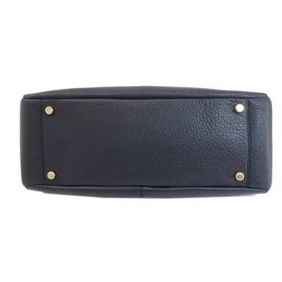 Pre-owned Coach Navy Leather Handbag Shoulder Bag () In Blue