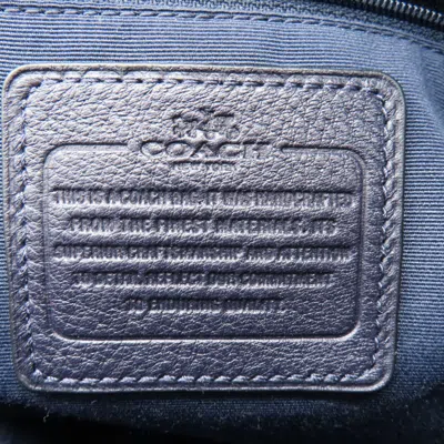 Pre-owned Coach Navy Leather Handbag Shoulder Bag () In Blue