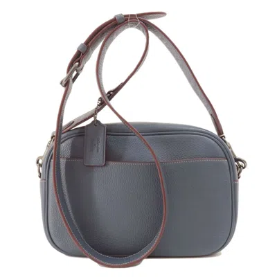 Pre-owned Coach Navy Leather Shoulder Bag () In Blue
