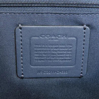 Pre-owned Coach Navy Straw Tote Bag () In Blue