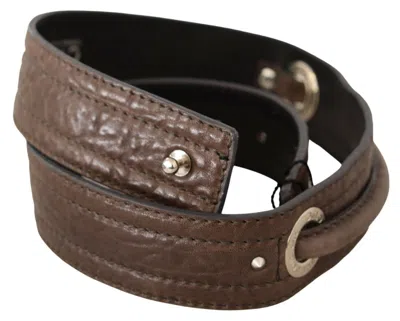 Costume National Brown Leather Silver Fastening Women's Belt In Brown
