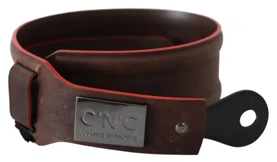 Costume National Dark Brown Genuine Leather Women's Belt In Brown