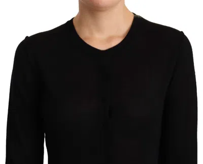 Dolce & Gabbana Black Crewneck Pullover Staff Sweater Wool In Black