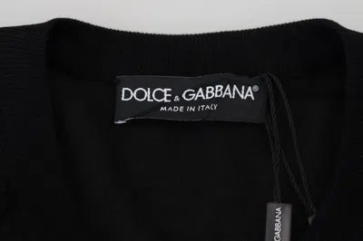 Dolce & Gabbana Black Floral Lace Button Cardigan Sweater In Black