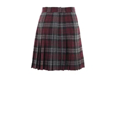 Dolce & Gabbana Bordeaux Wool Mini Skirt In Burgundy
