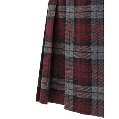Dolce & Gabbana Bordeaux Wool Mini Skirt In Burgundy