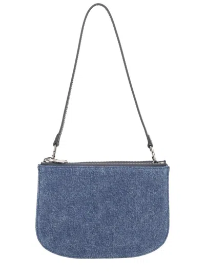 Diesel Denim Bag With Prominent Logo And Sleek Accents In Blue