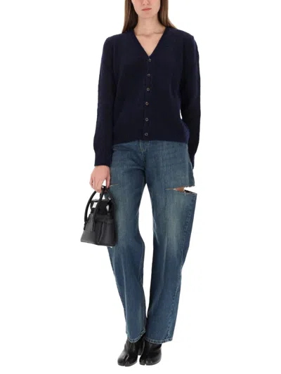 Maison Margiela Cut-out Jeans In Animal Print